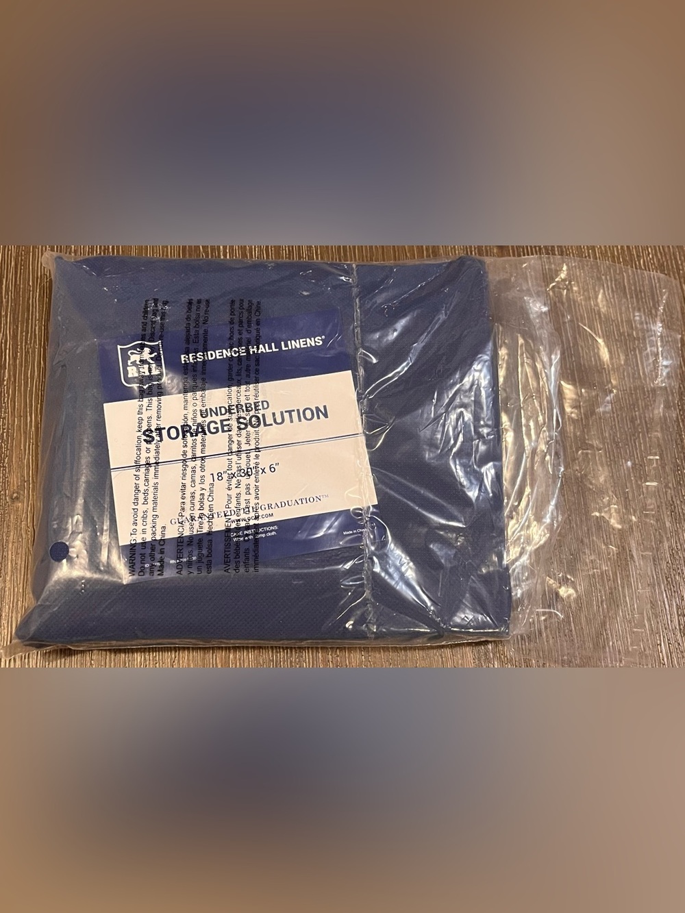 Residence Hall Linens Navy Bed Underbed Storage Solution